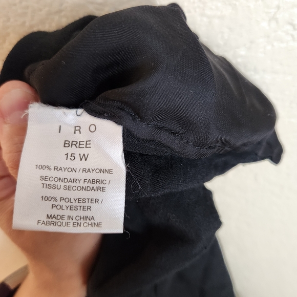 IRO Black Long Sleeve Button Front Mix Media Shirt Top Size 40 - Picture 3 of 7